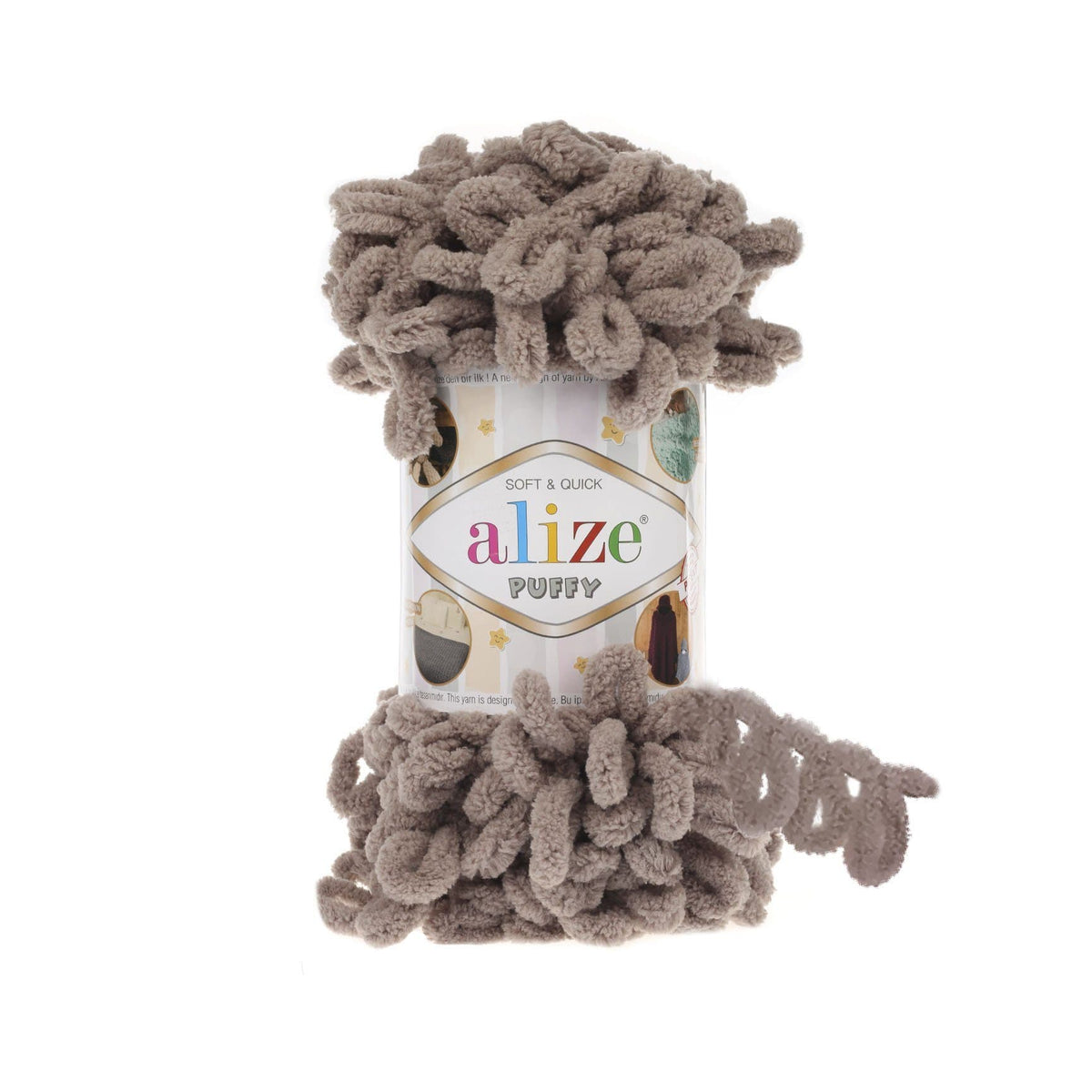 Alize Puffy 530 Pelēcīgi brūna – dzija ar cilpām