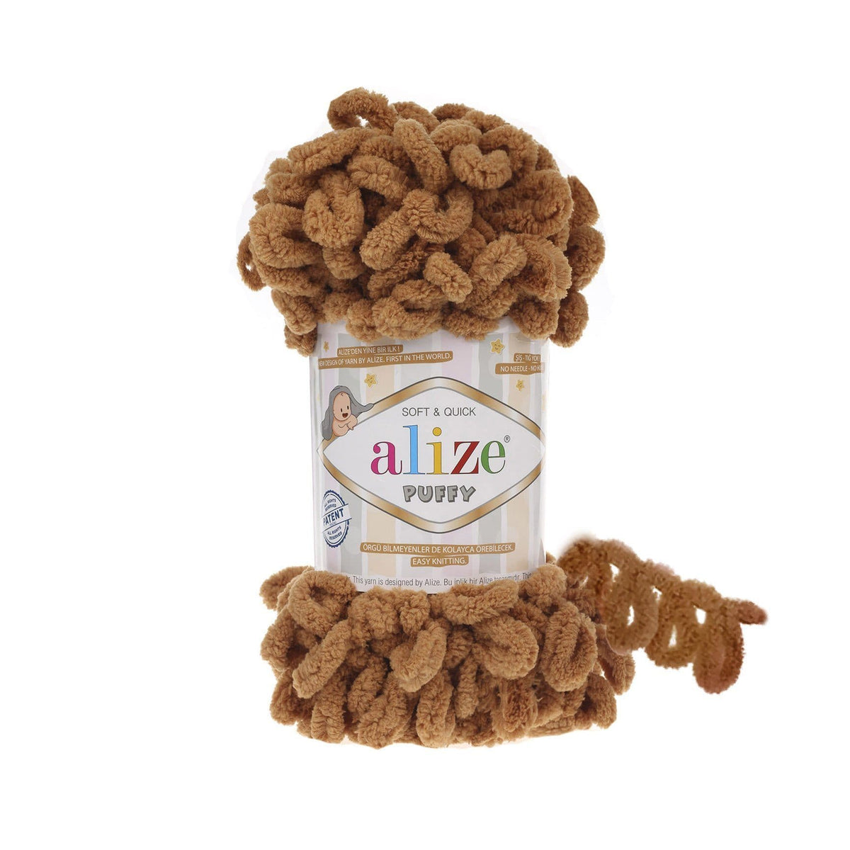 Alize Puffy 179 Tabakas – dzija ar cilpām