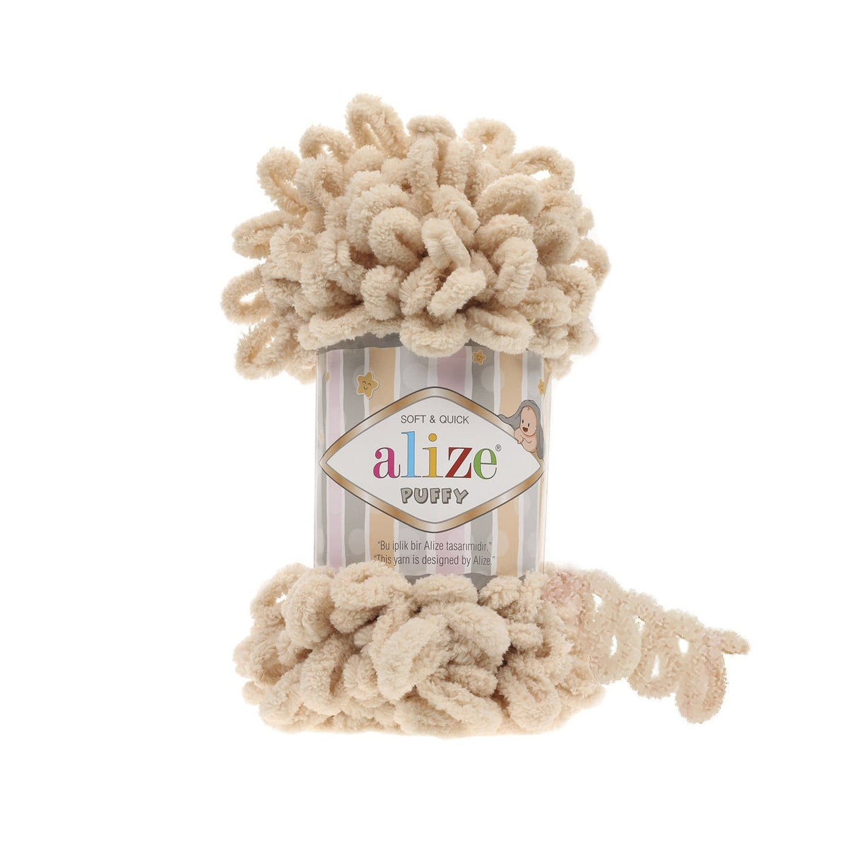 Alize Puffy 310 Smilšu – dzija ar cilpām