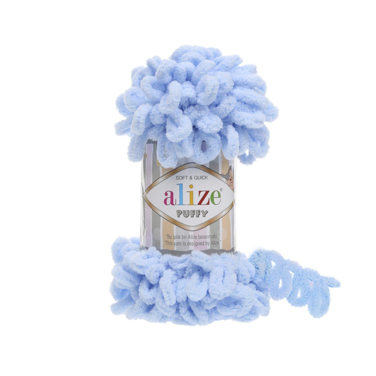 Alize Puffy 183 Gaiši zila – dzija ar cilpām