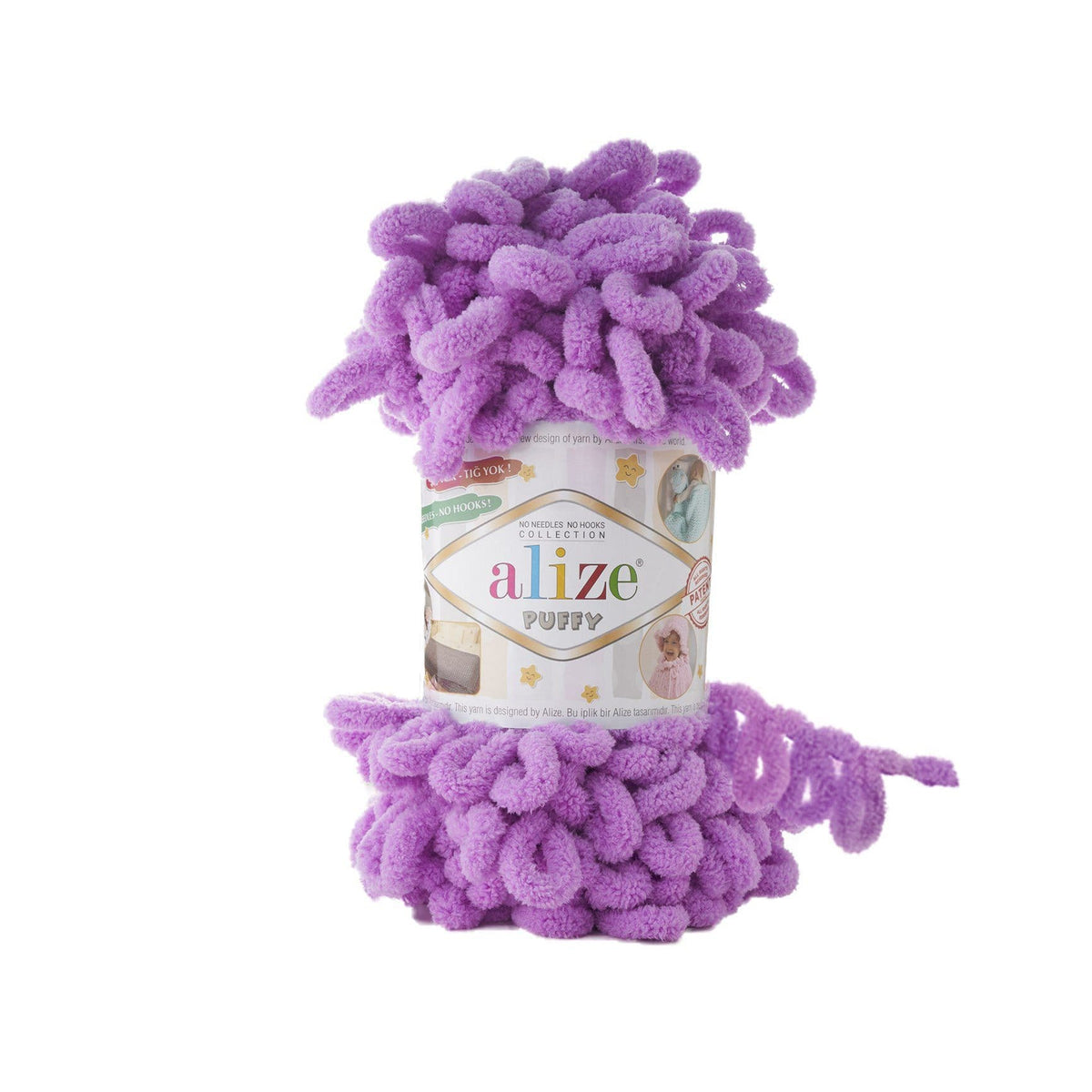 Alize Puffy 378 Orhideju – dzija ar cilpām
