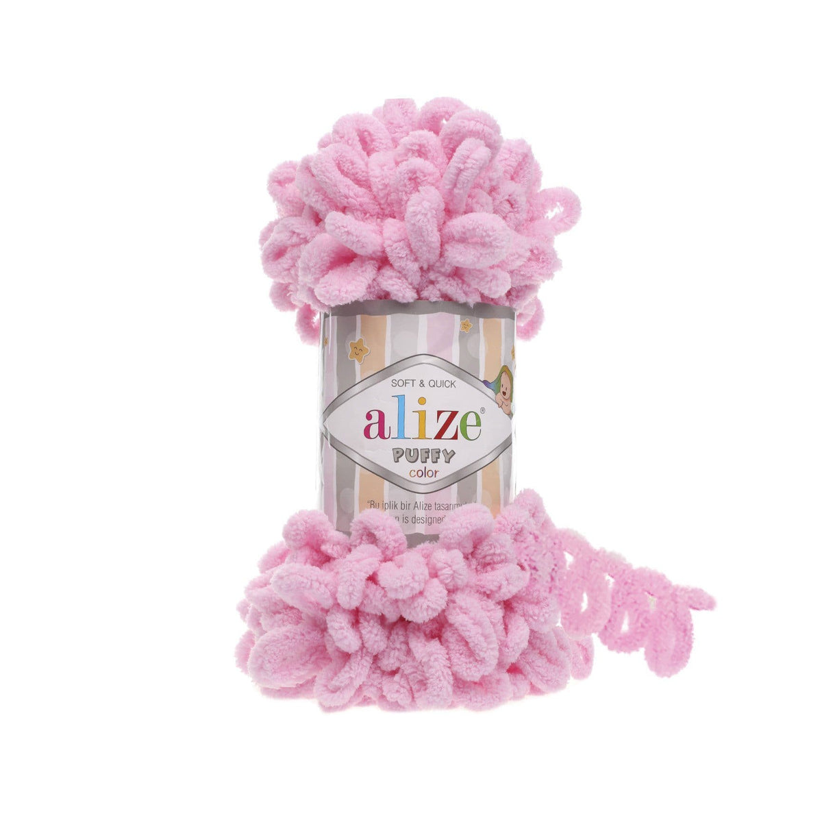 Alize Puffy 185 Rozā – dzija ar cilpām