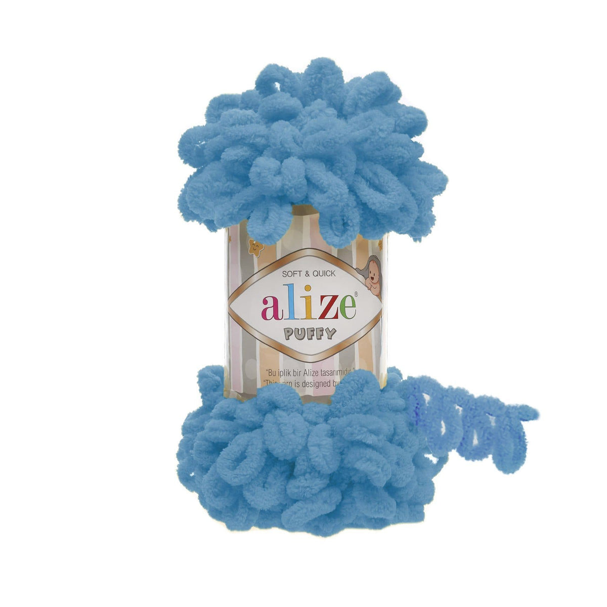 Alize Puffy 16 Azūra – dzija ar cilpām
