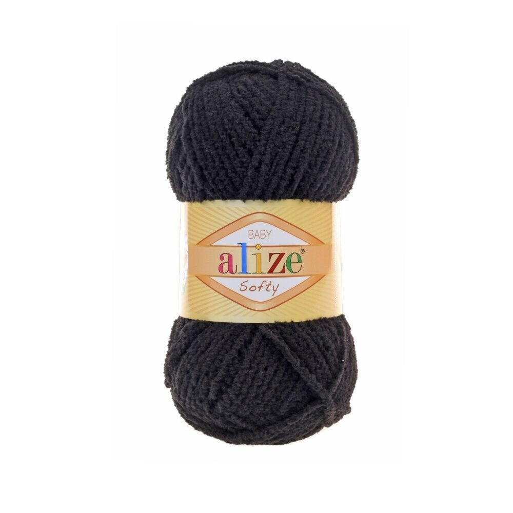 Alize Softy Baby 60 Noir – fil peluche bébé