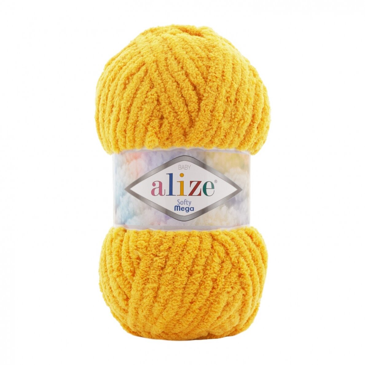 Alize Softy Mega 216 Dzeltena – bieza pūkaina dzija