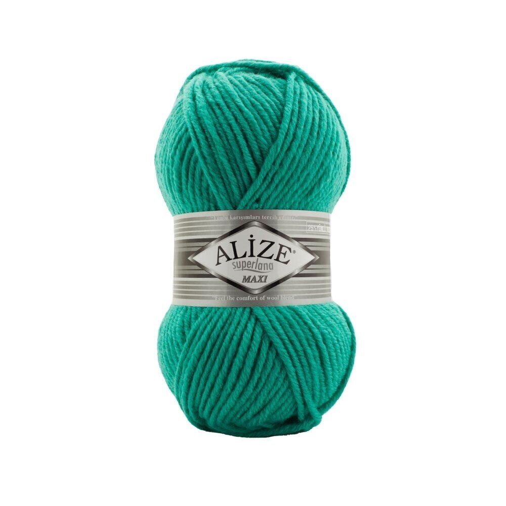 Alize Superlana Maxi 642 Изумрудный – толстая пряжа с шерстью