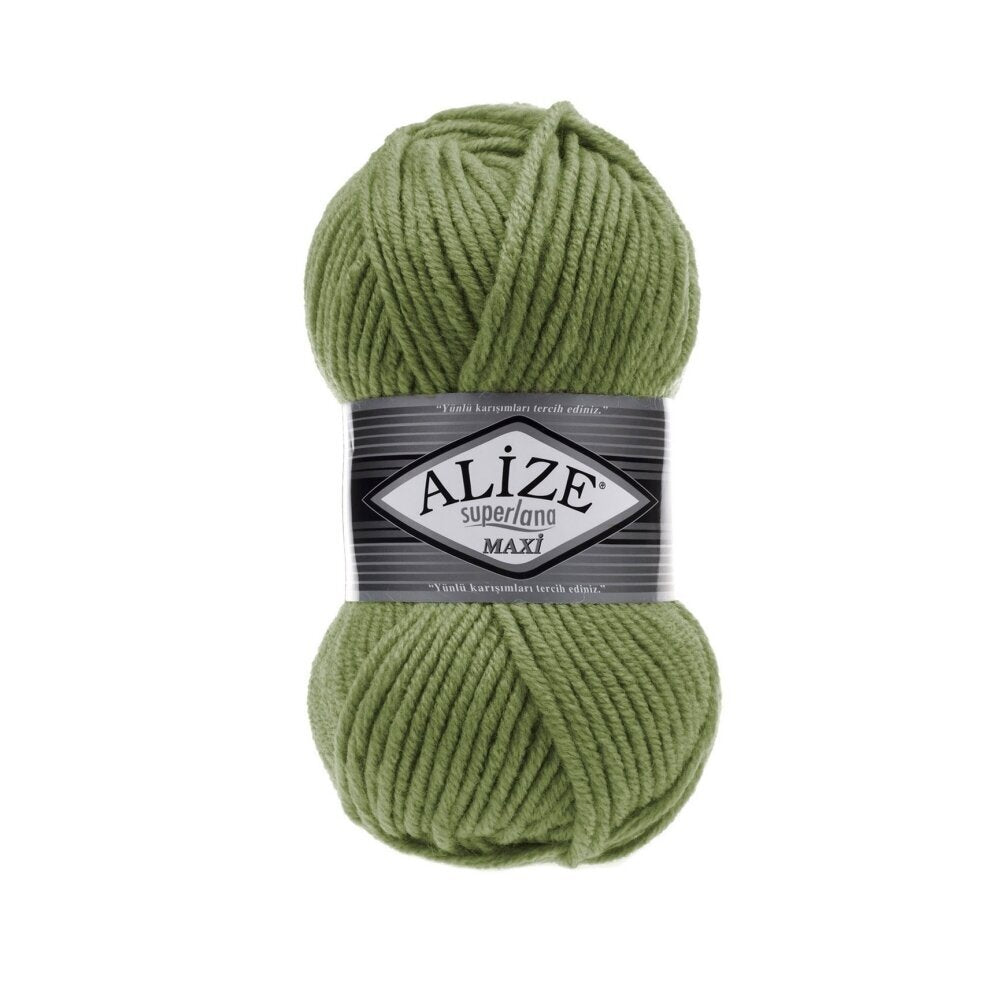 Alize Superlana Maxi 620 Оливковый – толстая пряжа с шерстью