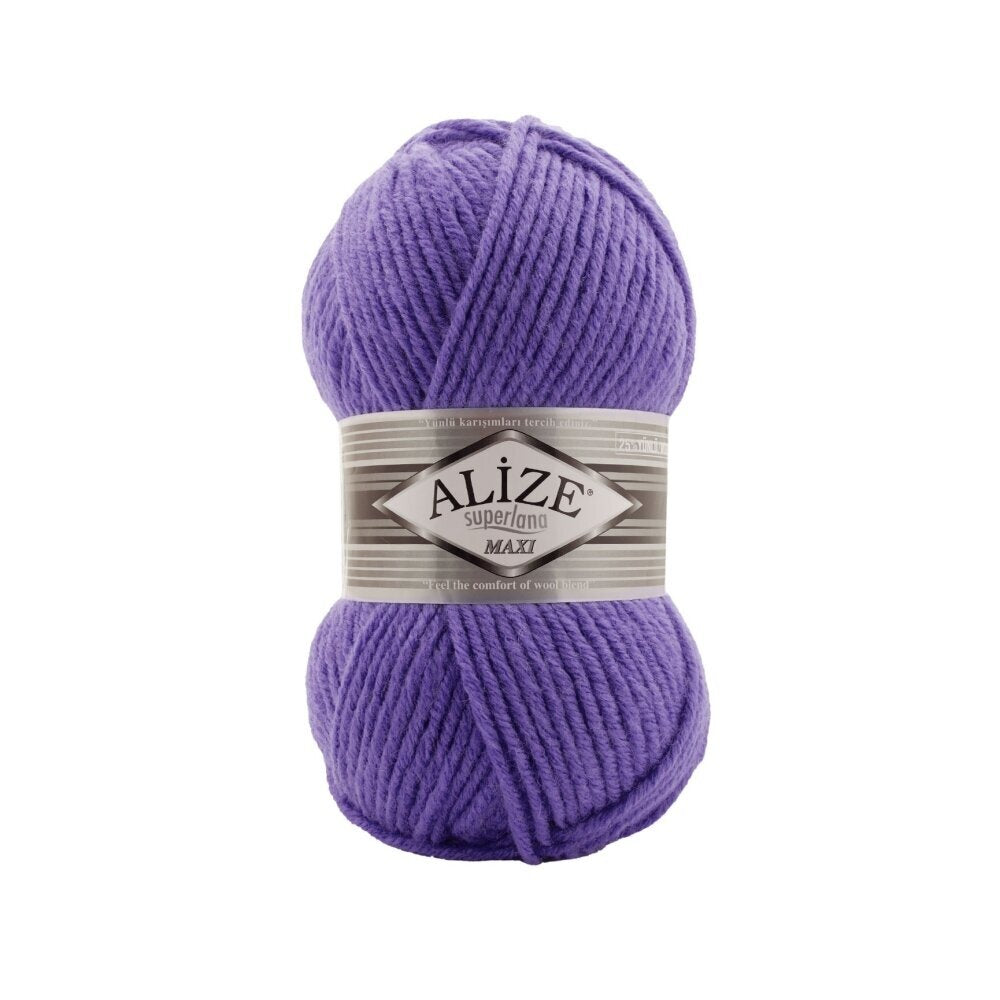 Alize Superlana Maxi 851 Фиолетовый – толстая пряжа с шерстью