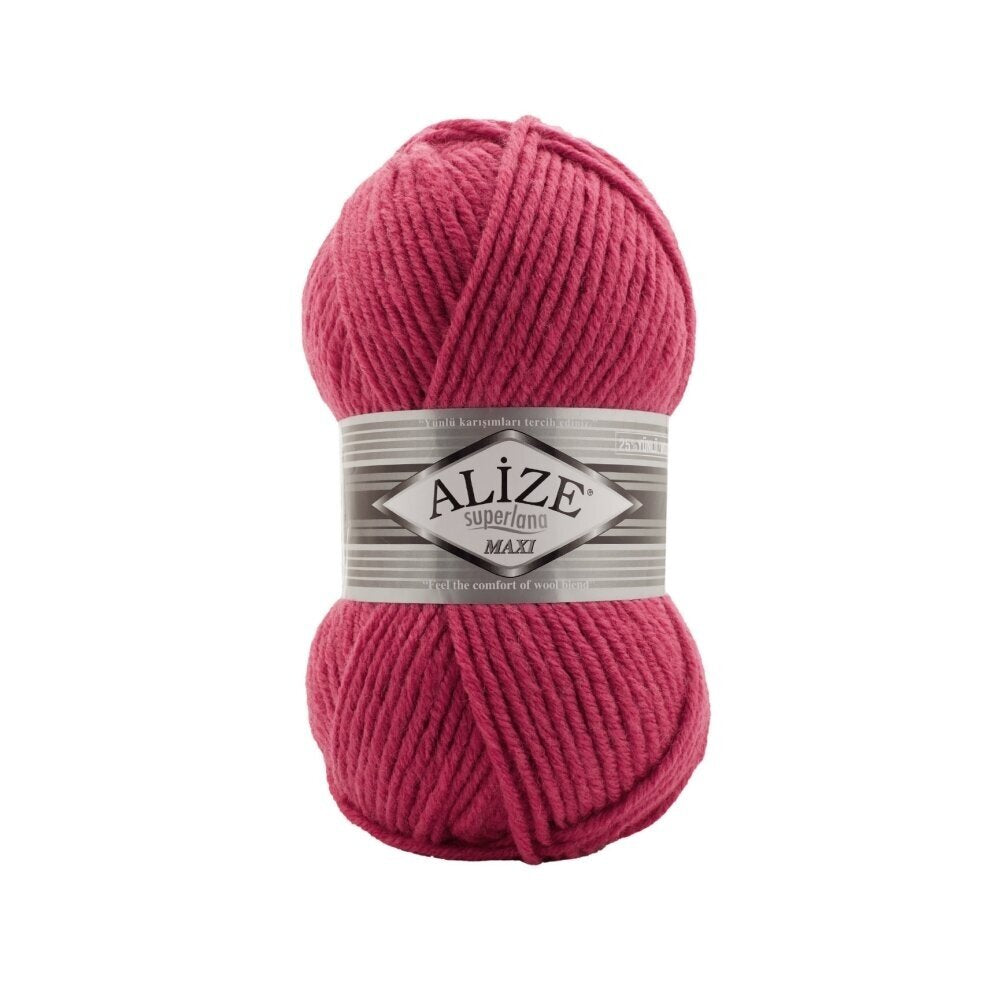 Alize Superlana Maxi 798 Малиновый – толстая пряжа с шерстью