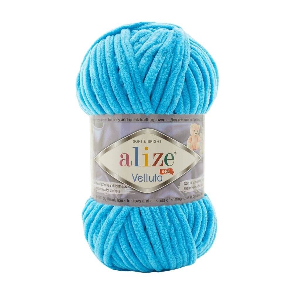 Alize Velluto 16 Turchese – ciniglia spessa