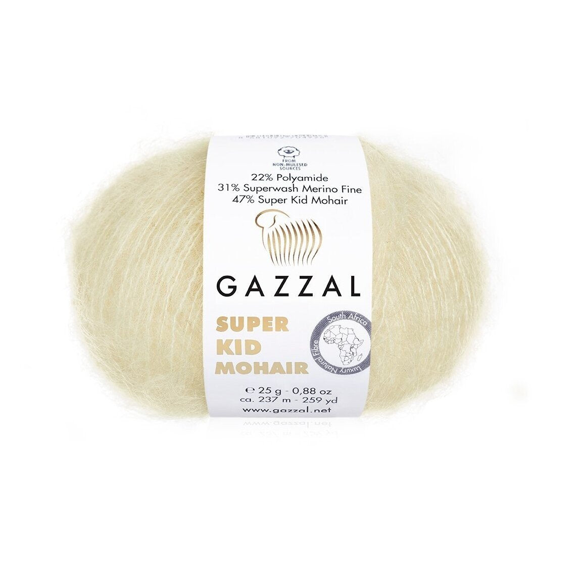 Gazzal Super Kid Mohair 64408 Cream – kid mohair merino yarn