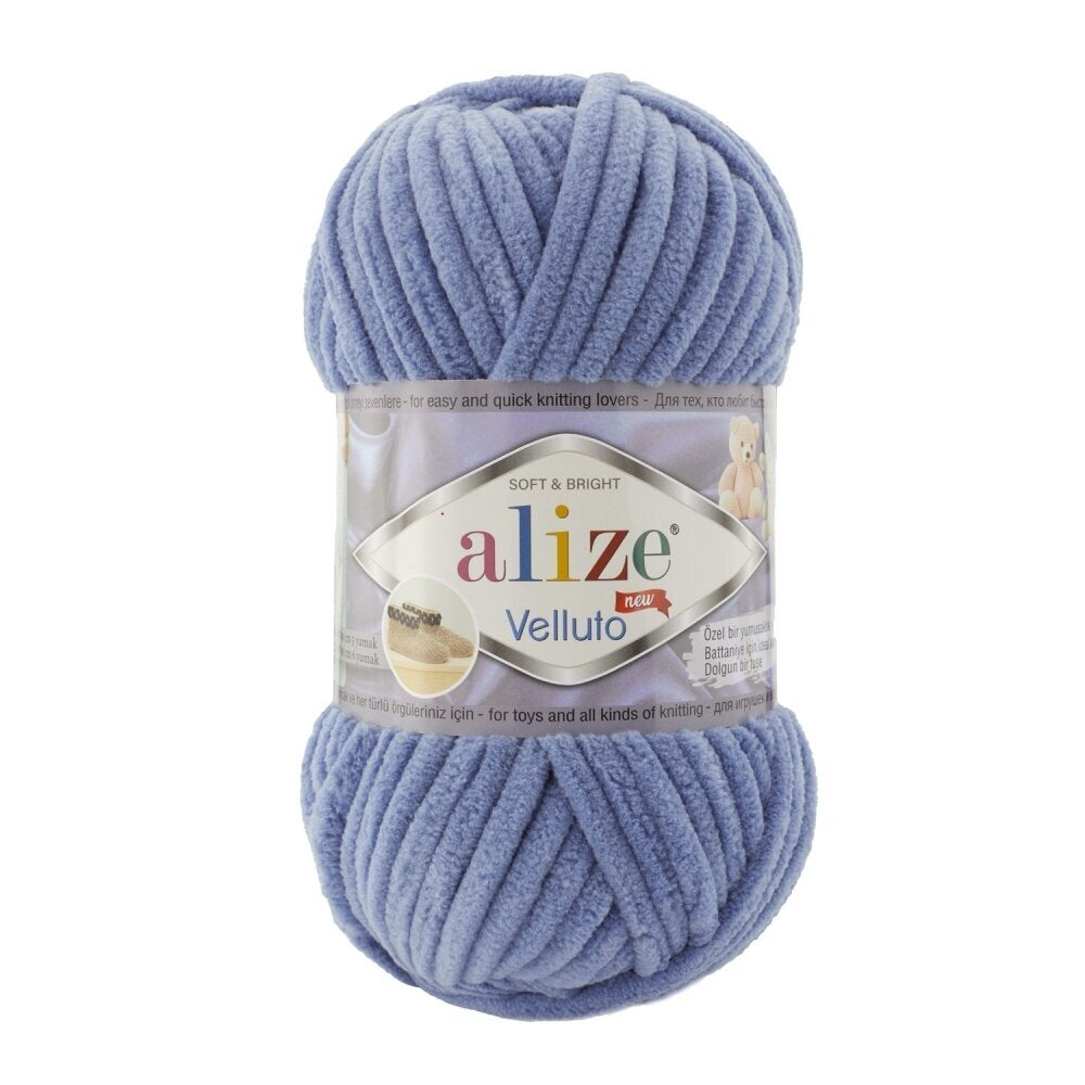 Alize Velluto 374 Denim – ciniglia spessa