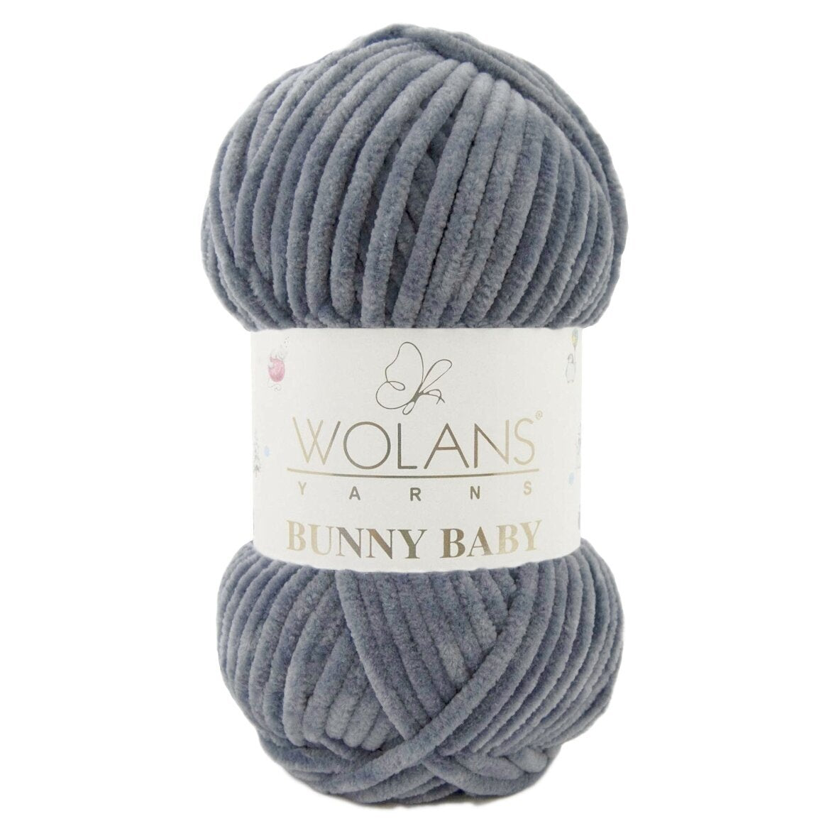 Wolans Bunny Baby 100-30 Tumši pelēka – šenila dzija