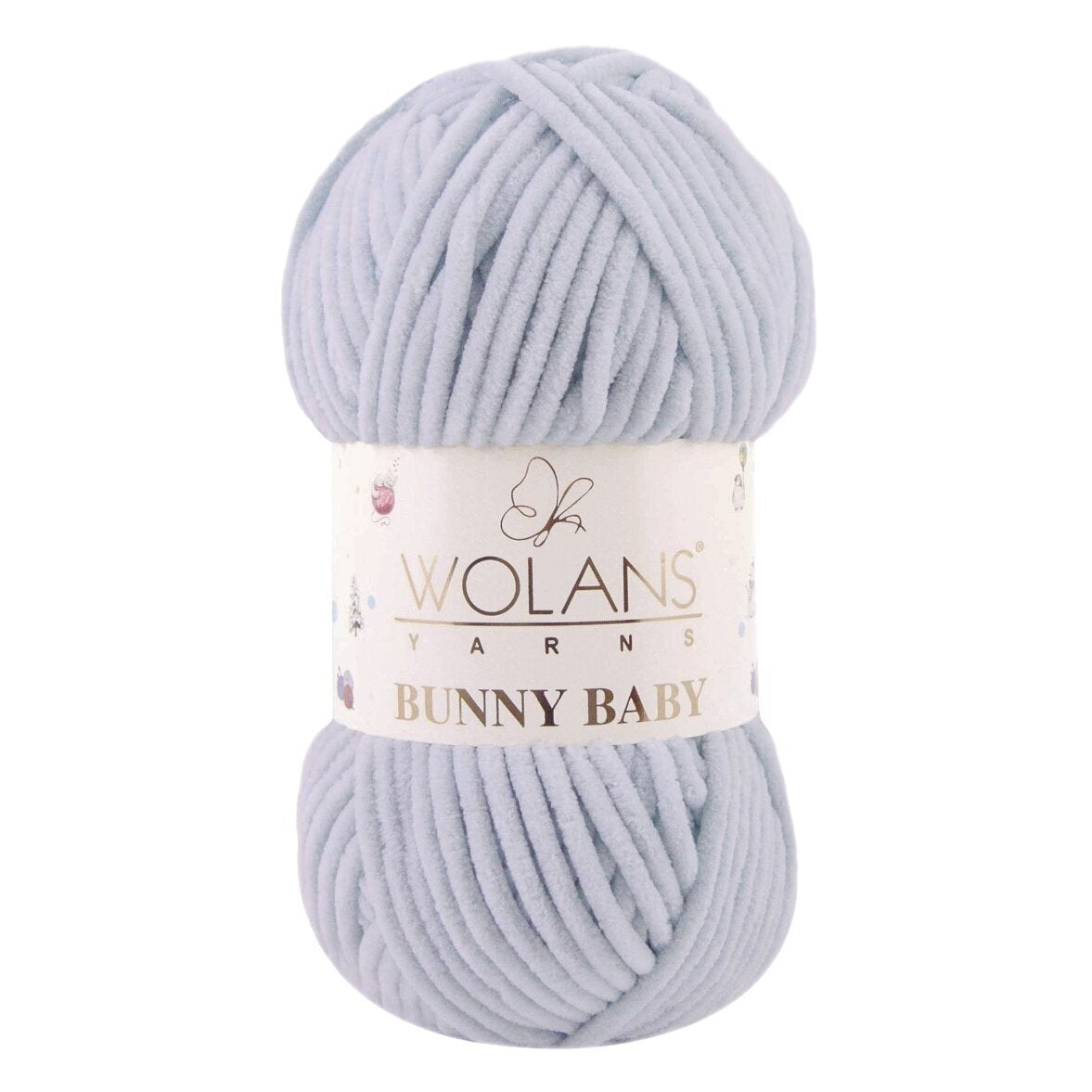 Wolans Bunny Baby 100-49 Pelēka – šenila dzija