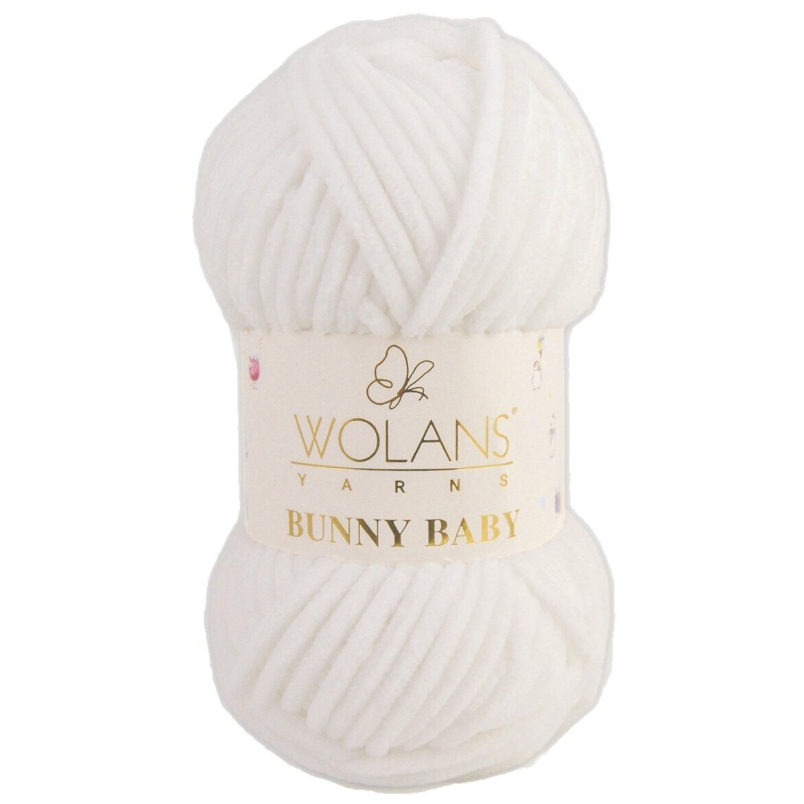 Wolans Bunny Baby 100-01 Pienbalta – šenila dzija