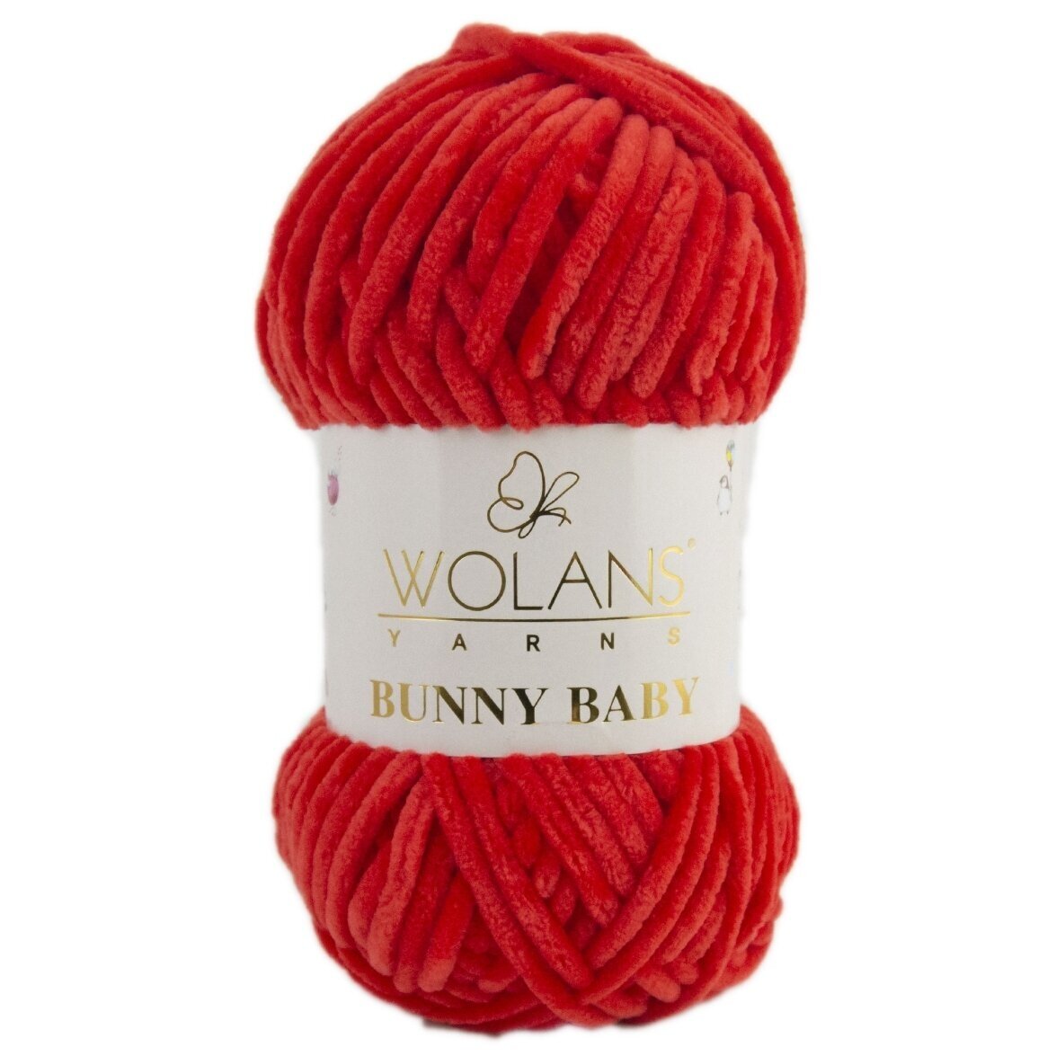Wolans Bunny Baby 100-08 Sarkana – šenila dzija