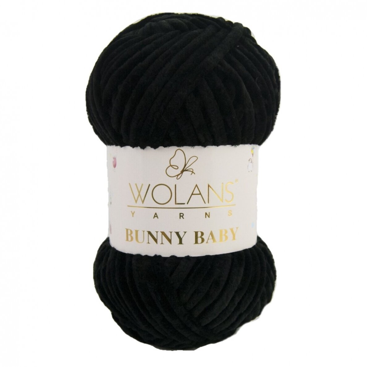 Wolans Bunny Baby 100-10 Melna – šenila dzija